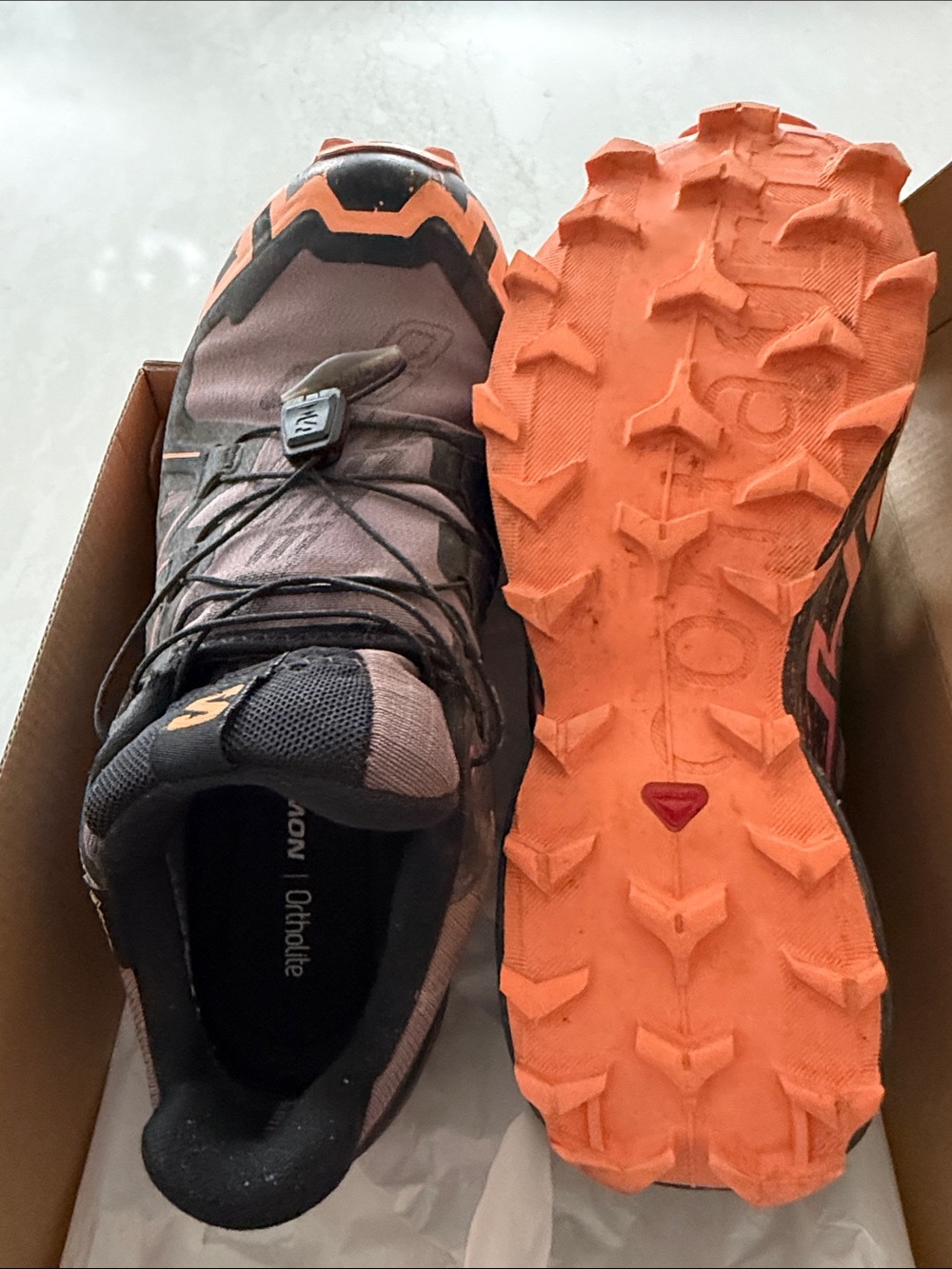Salomon Speedcross 6 GTX W Trail Running Shoes - Brown and Orange